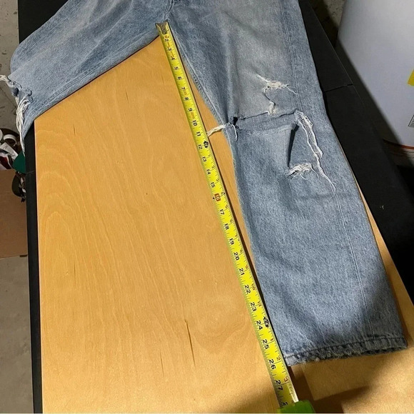 AGOLDE Jamie High Rise Classic Distressed Jeans Shakedown Light Blue Size 28 - Picture 11 of 11